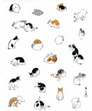 Ukiyoe Tenugui - Utagawa Hiroshige  Cats - white   歌川広重　猫  　白 - (Japanese Tenugui)
