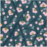 Takehisa Yumeji -Plum and cat 　Blue　うめとねこ ブルー　 21180-109　- Furoshiki 48 x 48 cm