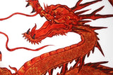Fujii Kinsai Arita Japan - Akae Kinsai a painting of a dragon Ornamental plate 36.10 cm  赤絵金彩龍絵飾り大皿（径36.1ｃｍ）  - Free Shipping