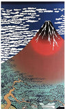 Lucky Cat  福まねき猫 - Red fuji  赤富士 - Japanese Traditional Cotton Towel (The dyed Tenugui) - 34cm x 90cm