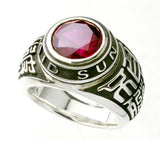 Saito - Stone College Ring with Sun Tzu Silver Ring  (Silver 925)