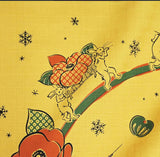 Choju Giga 鳥獣戯画 -  Kishōhanagoyomi  吉祥花暦  - Furoshiki (Japanese Wrapping Cloth)　50 x 50 cm 　