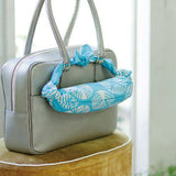 Isamonyou - Water repellent finish - Pine Turquoise  70 伊砂 アクアドロップ 松 ターコイズ(撥水加工) 10282-201 - Furoshiki   70 x 70 cm