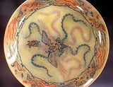 Fujii Kinsai Arita Japan - Yurisai Kinran Painting of a phoenix Ornamental plate 46.00 cm (Superlative Collection)  金襴手様式釉裏彩鳳凰絵飾皿 - Free Shipping