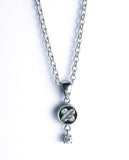 Saito -   Family Crest Pendant Mini Silver 950 with  (0.1 carat) Diamond - Chain Silver 925 included