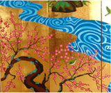 Japanese Traditional Hand Paint Byobu (Gold Leaf Folding Screen) -X-154 - Free Shipping