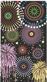 Lucky Cat  福まねき猫 - Firework 花火 (Hanabi) - Japanese Traditional Cotton Towel (The dyed Tenugui) - 34cm x 90cm