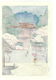 Asano Takeji - TA6  Kuramadera Haruiro 浅野竹二木版画 TA6　鞍馬寺春色 - Free Shipping