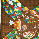 Asayama Misato - coffee shop  (喫茶店)   97 x 97 cm Furoshiki (Japanese Wrapping Cloth)