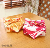 DOTCH DOTCH（どっちどっち) - Cat Puzzle / Strawberry x Golden Brown B   キャットパズル／苺（いちご）色×金茶色 Ｂ  - Furoshiki 50 x 50 cm