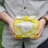 Isamonyou -  Double-Sided Dyeing Matsu (Pine) Yellow/Gray 48 伊砂文様 両面 松 キイロ/グレー  20479-138  - Furoshiki (Japanese Wrapping Cloth)