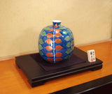 Fujii Kinsai Arita Japan - Somenishiki  Kinsai Konohae kazari kabin (Leaves) Vase 24.50 cm - Free Shipping