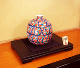 Fujii Kinsai Arita Japan - Somenishiki  Kinsai Chikurine (bamboo grove)  Vase 24.50 cm - Free Shipping
