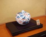 Fujii Kinsai Arita Japan - Somenishiki Kinsai Kishou takarazukushi montou Vase 21.00 cm - Free Shipping