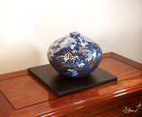 Fujii Kinsai Arita Japan - Somenishiki Platinum Matsu (Pine) & Tsuru (Crane) Vase 19.70 cm - Free Shipping