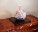 Fujii Kinsai Arita Japan - Somenishiki Shuun Nadeshiko Vase 25.50 cm - Free Shipping