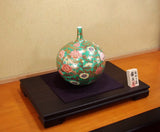 Fujii Kinsai Arita Japan - Somenishiki  Kinsai Chrysanthemum & Peony Vase 25.50 cm - Free Shipping