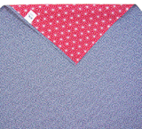 Komon - Double-Sided Dyeing - Samekomon x Asanoha (Navy x Rikyu) さざら織両面ふろしき（鮫小紋×麻葉) 紺×赤  50 x 50 cm - Furoshiki (Japanese Wrapping Cloth)