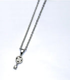 Saito -   Family Crest Pendant Mini Silver 950 with  (0.1 carat) Diamond - Chain Silver 925 included