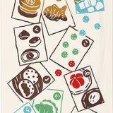 Kenema  - 50292　Japanese sweets card game　和菓子カルタ(Wagashi Karuta)　  Japanese Traditional Cotton Towel (The dyed Tenugui)