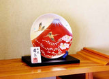 Fujii Kinsai Arita Japan - Shinshayu Kinsai Mt. Fuji ,Crain, Sakura Ornamental plate 26.50 cm  ⓶  辰砂釉金彩赤富士山鶴桜絵飾り大皿（径26.5ｃｍ）➁- Free Shipping