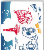 Kenema - Moomin Characters series - Moomin & Marine   ムーミン＆マリン   (The dyed Tenugui)