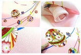 Chirimen Sansaku Furoshiki 100% silk  - Marihimo まり紐  - Furoshiki (Japanese Wrapping Cloth)　68 x 68 cm 正絹さざ波ちりめん友仙ふろしき　　