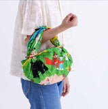 Cochae -  Japanese Folktale Mountain Edition Green 70 コチャエむすび 日本昔話山篇 グリーン   20475-202    Furoshiki 70 x 70 cm