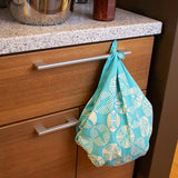 Isamonyou - Water repellent finish - Pine Turquoise  70 伊砂 アクアドロップ 松 ターコイズ(撥水加工) 10282-201 - Furoshiki   70 x 70 cm