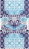JIKAN STYLE (Kenema)  12119  [Arabesque Tile / Peacock's Void]  アラベスクタイル/孔雀の宙 -  (The dyed Tenugui)