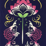 Kenema  -  50287  Lotus goldfish　蓮見金魚　 Japanese Tradition Cotton Towel (The dyed Tenugui)
