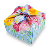 Asayama Misato - Flower bouquet / Blue  花束／ブルー  70 x 70 cm Furoshiki (Japanese Wrapping Cloth) (Copy)