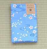 Seiran -  Sakura Ryusui (Sakura flowing water)  青嵐 綿風呂敷 約90cm 【櫻流水】MA9006  - Furoshiki (Japanese Wrapping Cloth)  90 x 90 cm