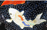 Fujii Kinsai Arita Japan - Tetsuyu kinsai Painting of a carps  Ornamental plate 30.70 cm   鉄釉金彩鯉絵飾り大皿（径30.7ｃｍ）    - Free Shipping