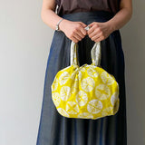 Isamonyou -  Double-Sided Dyeing  Matsu (pine) Yellow/Gray　100 伊砂文様 両面 松 キイロ/グレー　20478-338  - Furoshiki (Japanese Wrapping Cloth)