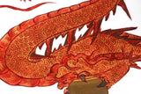 Fujii Kinsai Arita Japan - Akae Kinsai a painting of a dragon Ornamental plate 36.10 cm  赤絵金彩龍絵飾り大皿（径36.1ｃｍ）  - Free Shipping