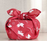Seiran -  Sakura Rabbit 青嵐 綿風呂敷 約70cm 【桜うさぎ】MA2012  - Furoshiki (Japanese Wrapping Cloth)  70 x 70 cm