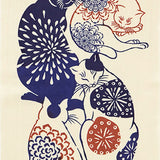 JIKAN STYLE (Kenema)  - 50314 Bon Cat Fireworks Gathering  盆猫花火集会  -  (The dyed Tenugui)