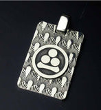 Saito - Family Crest emblem with Edo Pattern pendant top (Silver 950) 　Large size