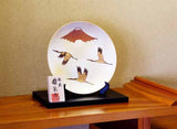 Fujii Kinsai Arita Japan - Kinsai  Painting of Mt. Fuji and Cranes  Ornamental plate 26.50 cm   金彩富士山鶴絵飾り大皿（径26.5ｃｍ）  - Free Shipping