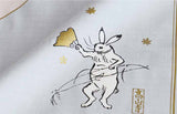 Cho Jyu Jinbutsu Giga  Hasu no ha (Lotus Leaf Turquoise) (鳥獣人物戯画)  100 鳥獣人物戯画 蓮の葉  グレー  20831-302  - Furoshiki 100 x 100 cm