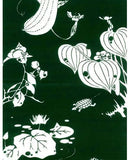 Ukiyo-e Tenugui -  Itō Jakuchū    Genpō Yōka   Dark green   伊藤若冲　玄圃瑤華 - (Japanese Tenugui)