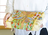 Chirimen Sansaku Furoshiki 100% silk  - Musubi Himo (Tie string)  結び紐  - Furoshiki (Japanese Wrapping Cloth)　68 x 68 cm 正絹さざ波ちりめん友仙ふろしき　
