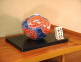 Fujii Kinsai Arita Japan - Somenishiki  Kinsai Seigaiha & Peony Vase 14.50 cm  染錦金彩青海波牡丹絵飾り花瓶  - Free Shipping