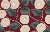 Takehisa Yumeji - Tsubaki (Camellia)  Bordeaux つばき  ボルドー  21181-228   - Furoshiki 90 x 90 cm