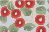Takehisa Yumeji - Tsubaki (Camellia) Light gray  つばき  ライトグレー 　21181-229 - Furoshiki 90 x 90 cm