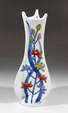 Fujii Kinsai Arita Japan - Iro Nabeshima Style kikyoe & Ran vase 18.90 cm  - Free Shipping