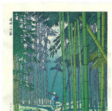 Asano Takeji - TA10 Sagano Takeyabu　浅野竹二木版画 TA10　嵯峨之竹藪 - Free Shipping