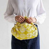 Isamonyou -  Double-Sided Dyeing Pine  (松)  Yellow/Gray     70 伊砂文様 両面 松 キイロ／グレー  20477-202　- Furoshiki (Japanese Wrapping Cloth)