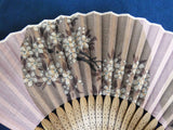 Traditional handcrafted Kyoto Sensu (folding fan) - Ito Jakuchu 伊藤若冲 「花卉天井画」- Sakura & Plum - Pink